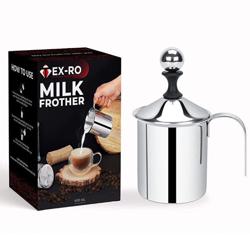 Samuel Stainless Steel Milk Frother - 400ml Capacity, Silver media 3