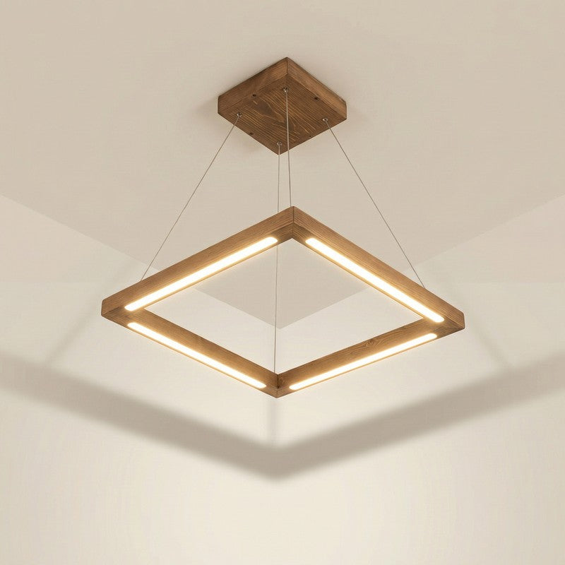 Gwynevere Linear LED Wooden Ceiling Lamp - Brown media 5