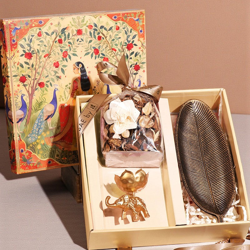 Elephant Bloom Diwali Hamper - Three Piece Set