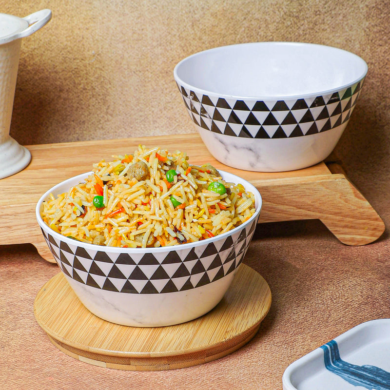 Jisho Melamine Snack Bowl (Black/750 mL) - Set Of Two