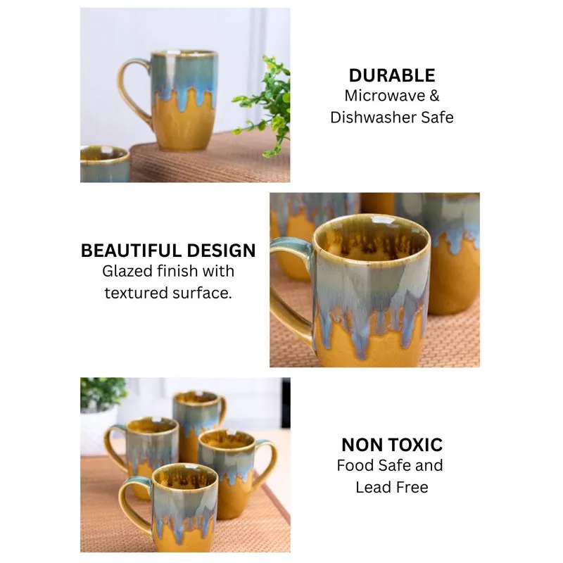 Drinara Ceramic Coffee Mug (250 mL Each) - Set of Four media 5