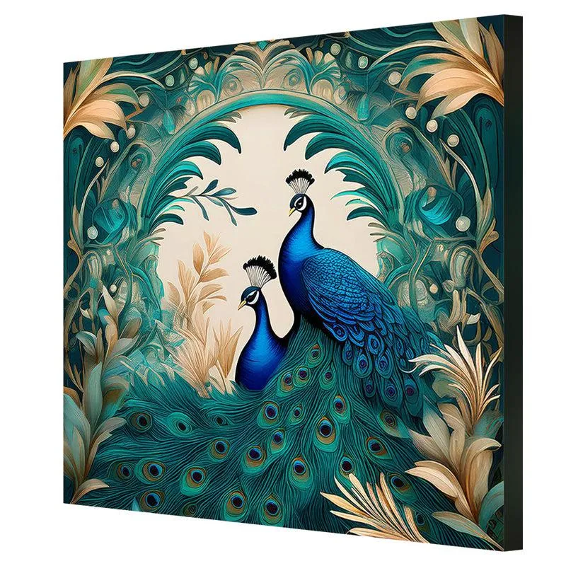 Foliage-Clad Peacock Wall Painting media 6
