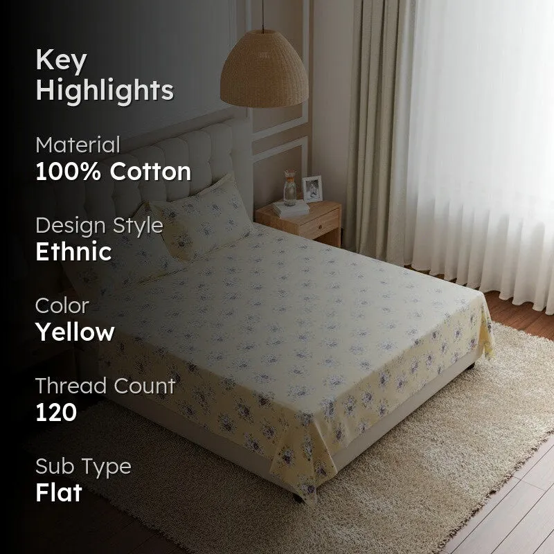 Ivasa Floral Cotton Bedsheet - 120 TC media 2