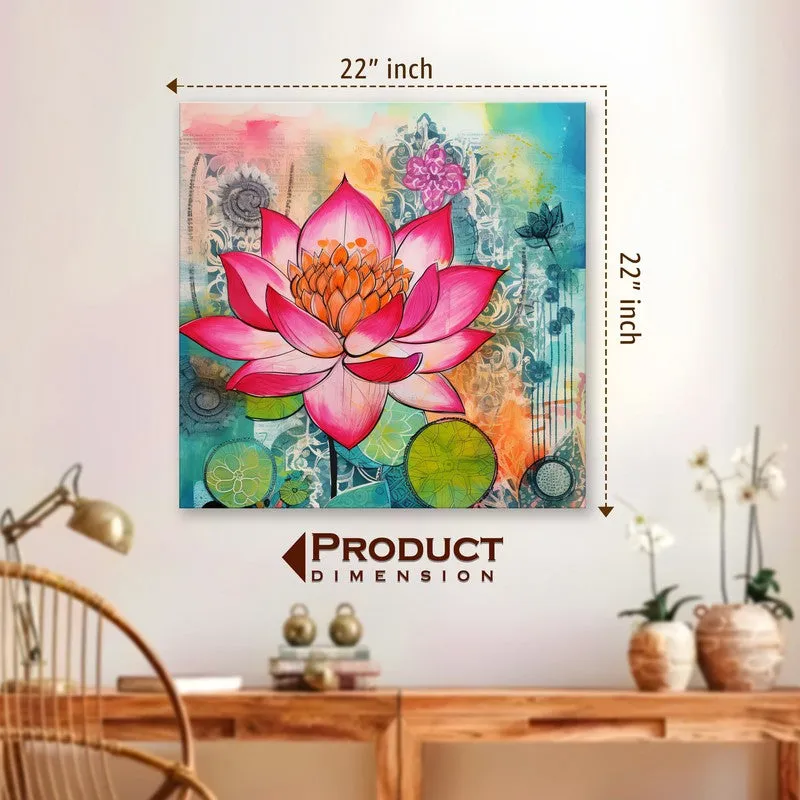Fuchsia Lotus Wall Art Without Frame media 7