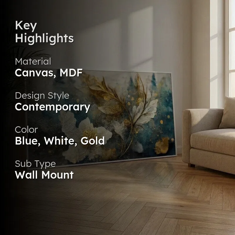 Winter Bloom Canvas Wall Painting With Frame media 2