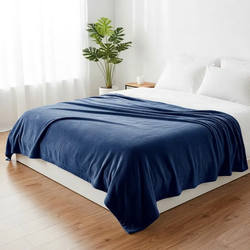 Soft Elite Blanket(Navy Blue) - 220 GSM media 1