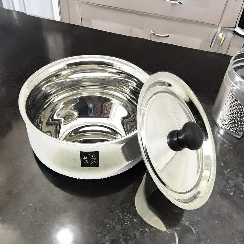 Silvara Stainless Steel Handi with Lid - 1500 mL media 7