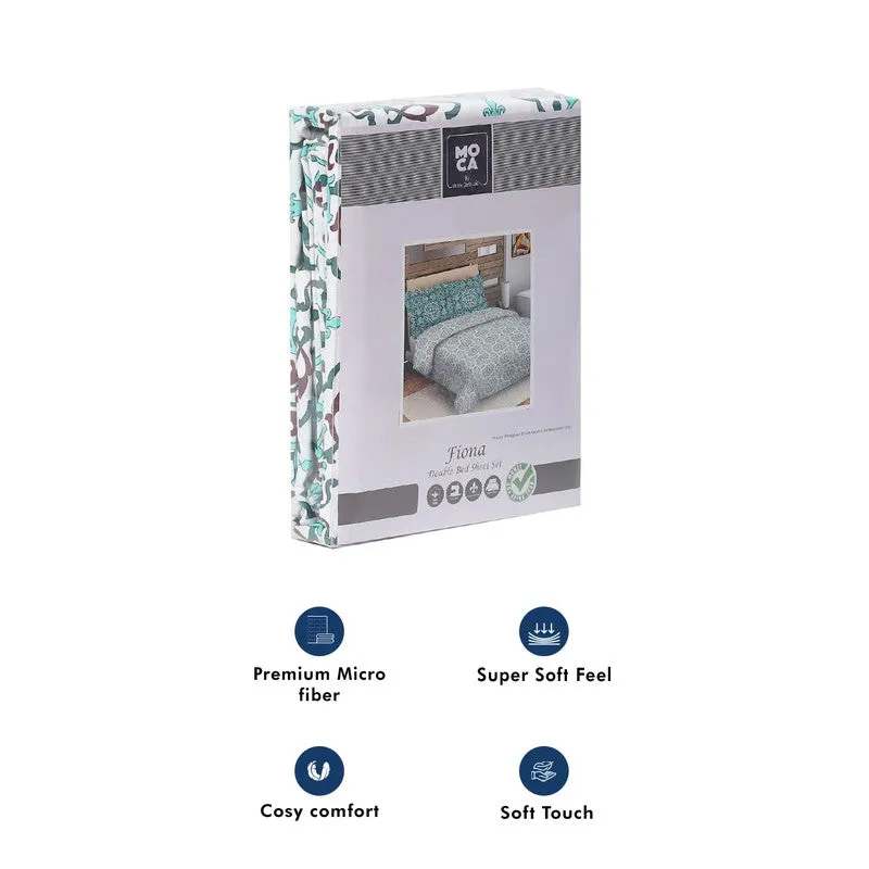 Monte Carlo Petal Aura Cotton Bedsheet (Green,White) - 104 TC media 11