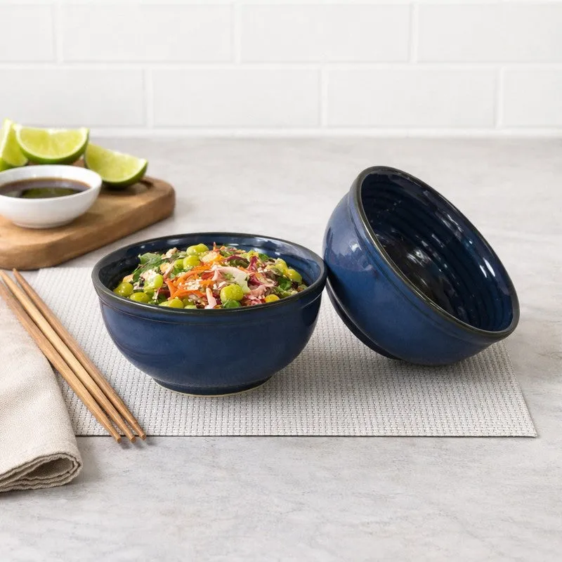 IndiLuxe Ceramic Snack Bowls (Blue, 200 mL Each) - Set Of Two media 1