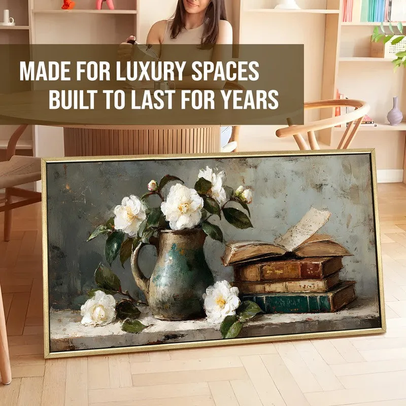 Floral Haven Canvas Wall Painting With Frame media 5