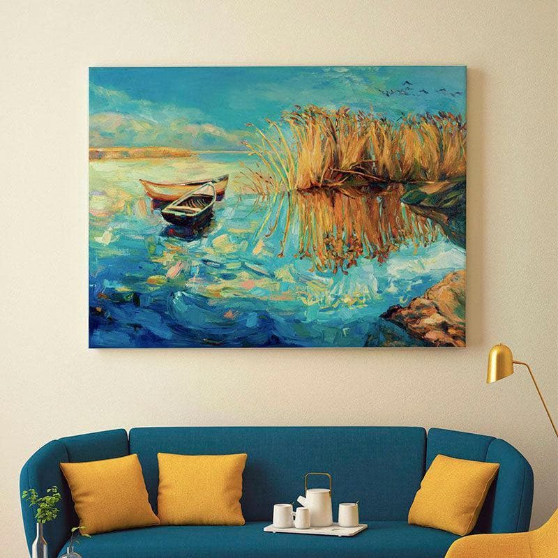 Beautiful Lake Canvas Wall Painting - Gallery Wrap