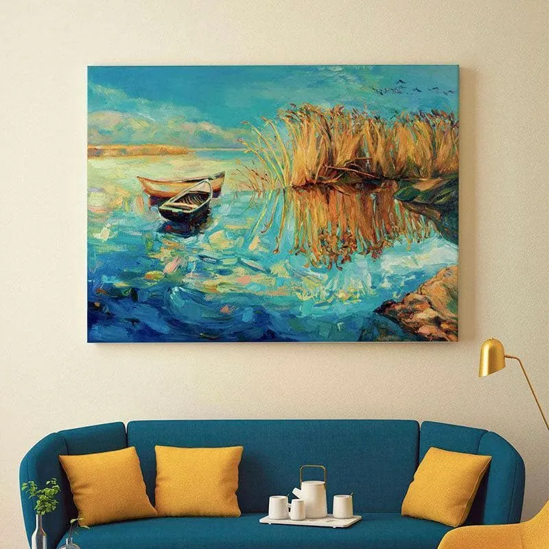 Beautiful Lake Canvas Wall Painting - Gallery Wrap media 1
