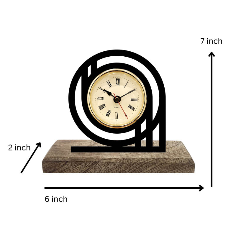 Infinite Loop Iron & Mango Wood Table Clock media 5