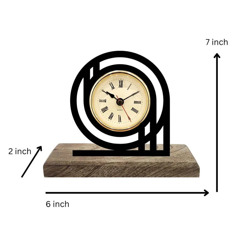 Infinite Loop Iron & Mango Wood Table Clock media 5