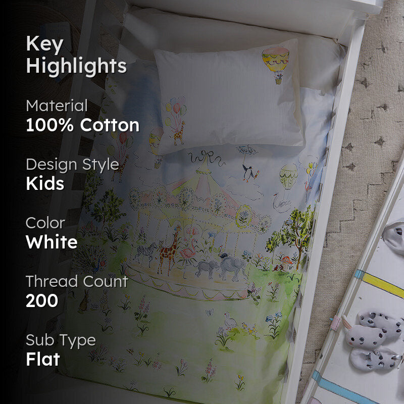 Twirls & Float Kids Cotton Bedsheet - 200 TC media 2