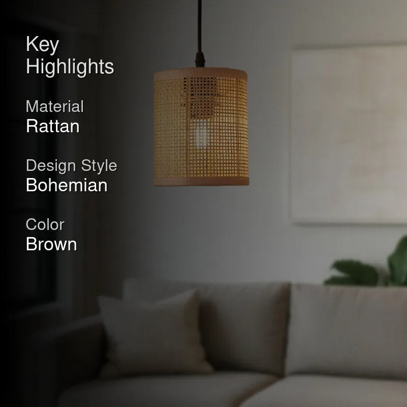 Jorinor Rattan Ceiling Lamp media 2