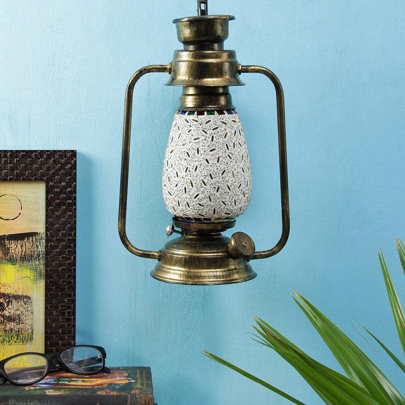 Siera Mosaic Lantern Iron Wall Lamp - Gold media 3