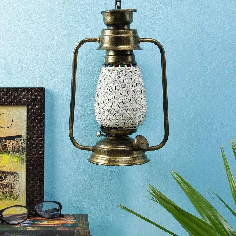 Siera Mosaic Lantern Iron Wall Lamp - Gold media 3