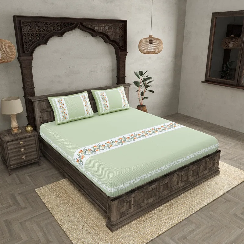 SignatureRest Cotton Bedsheet (Green) - 180 TC media 1