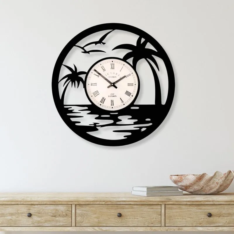 Nature Steel Analog Wall Clock - Black media 1