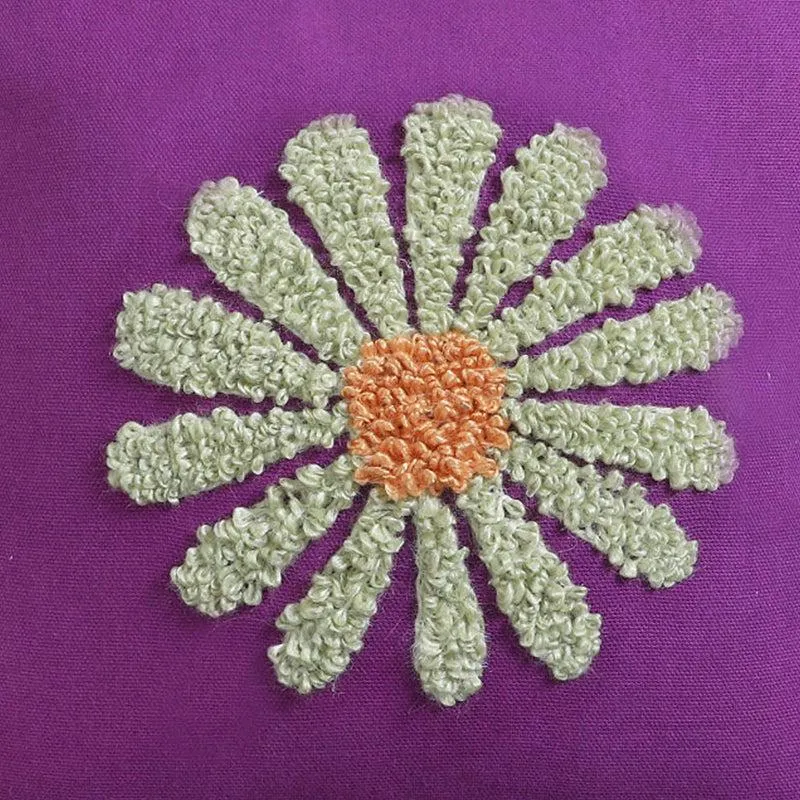 Thread & Daisy Cotton Cushion Cover - Purple media 4