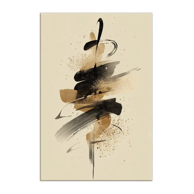 Abstract Gold Silhouette Canvas Wall Art media 3