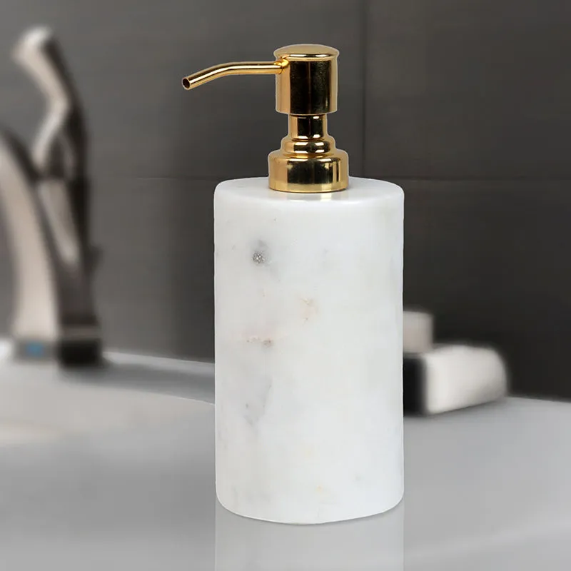Alabaste Marble Soap Dispenser - White & Gold media 1