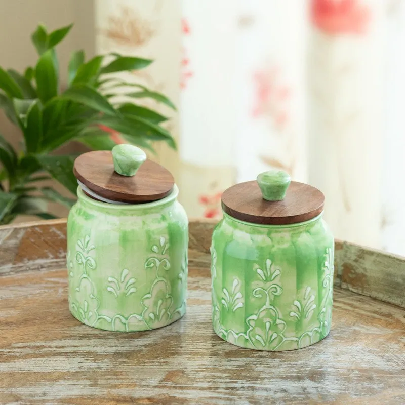 Green Keepers Jars (390 mL Each) - Set Of Two media 1