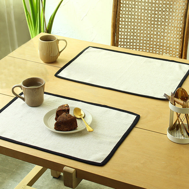 Willow White Cotton Table Mat - Set Of Two