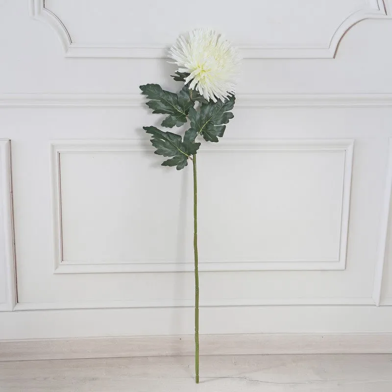Single Chrysanthemum Artificial Flower Stem - White media 3
