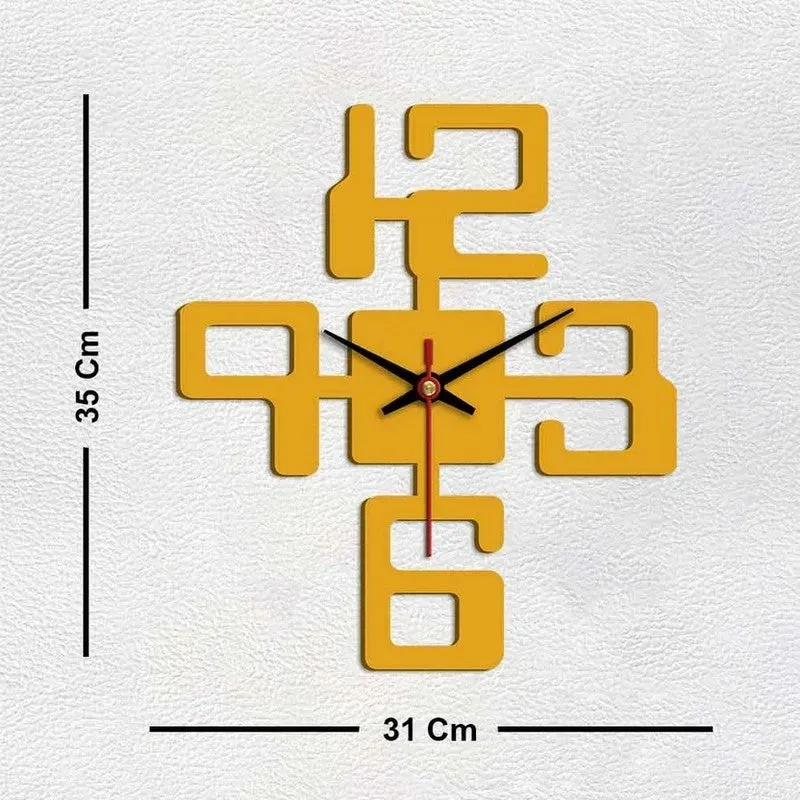 Bold Dial Number Wooden Wall Clock media 6