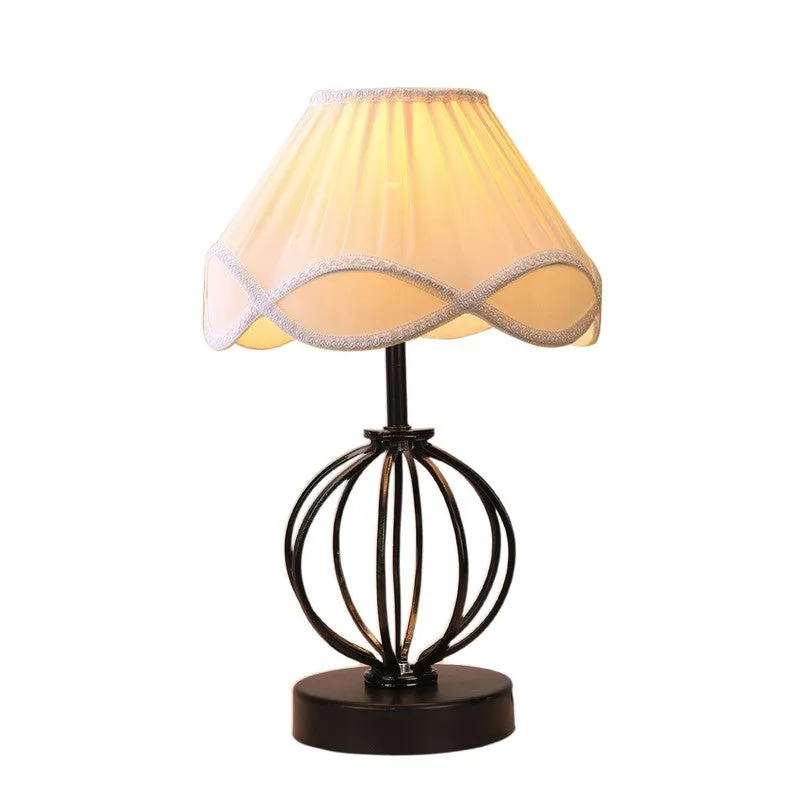 Aurylin Cotton Table Lamp With Wooden Base - Ivory media 7
