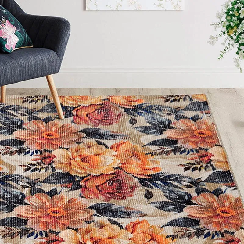 Charlotte Floral Carpet - Orange & Red media 3