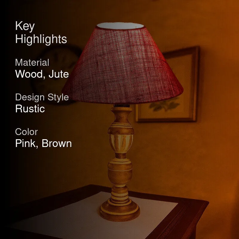 Zenrae Drift Wooden Table Lamp - Pink media 2