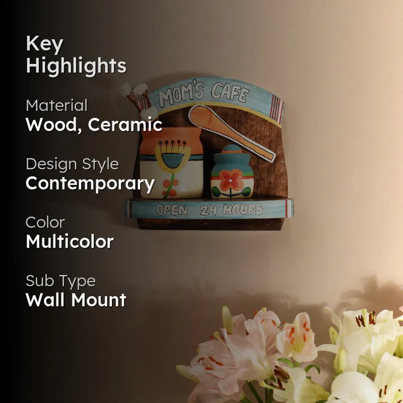 24 Hours Cafe Wood & Ceramic Wall Accent - Three Piece Set media 2
