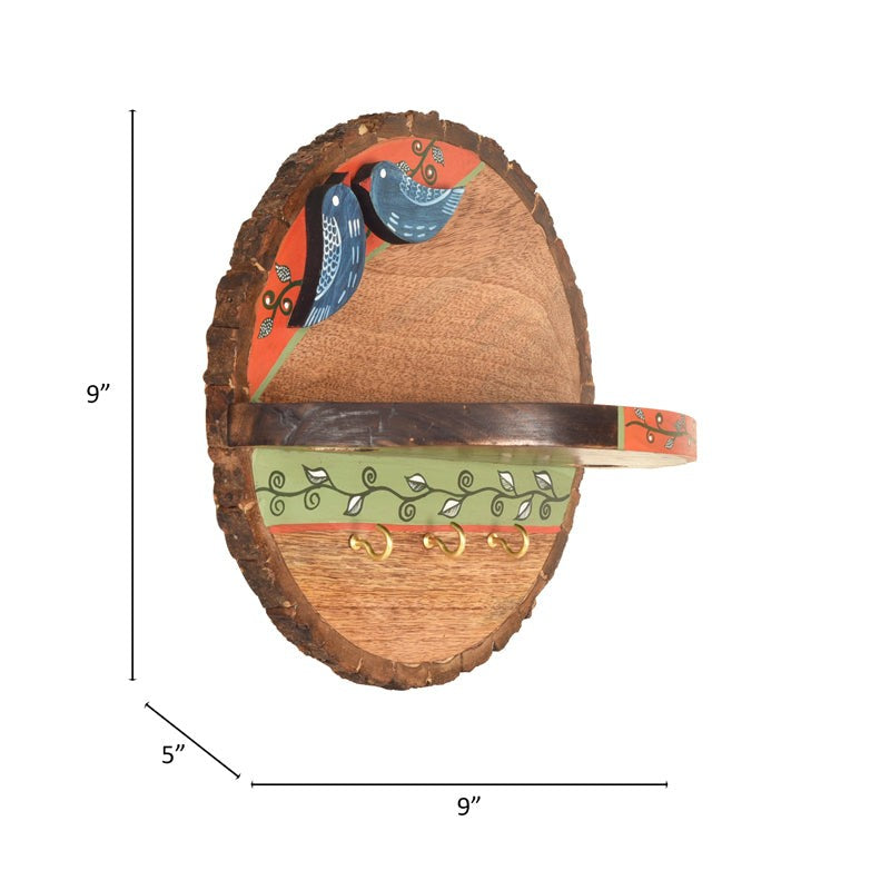Bird Bark Wall Shelf With Key Hanger media 5