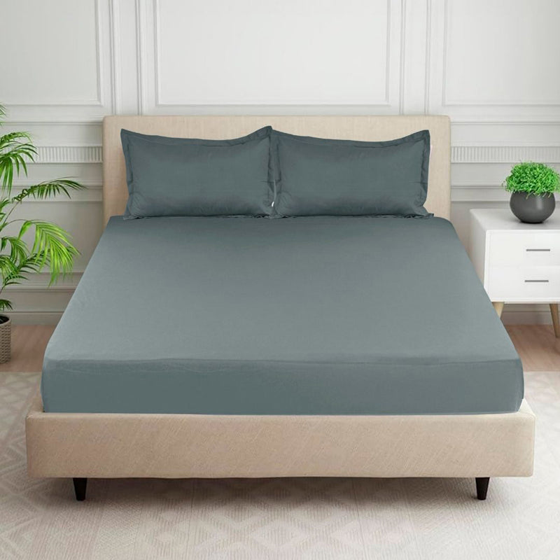 Cloud Drift Microfiber Bedsheet (Dark Grey) - 140 GSM
