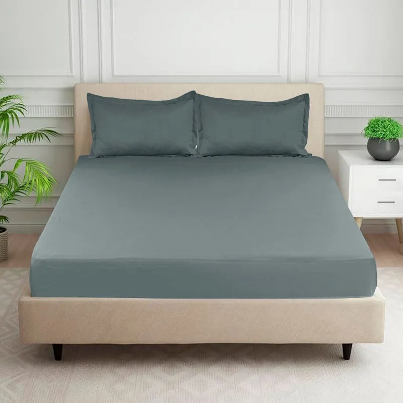 Cloud Drift Microfiber Bedsheet (Dark Grey) - 140 GSM media 1