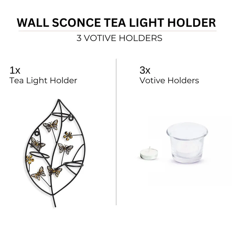 Butterfly Leaf Handcrafted Wall Tealight Candle Holder media 5