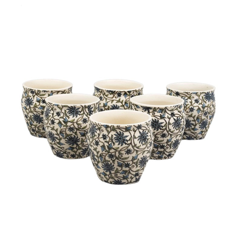 Midnight Blue Dotted Stoneware Kulhad(190 ml) - Set Of Six media 5