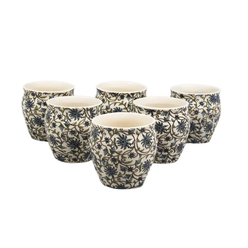 Midnight Blue Dotted Stoneware Kulhad(190 ml) - Set Of Six media 5