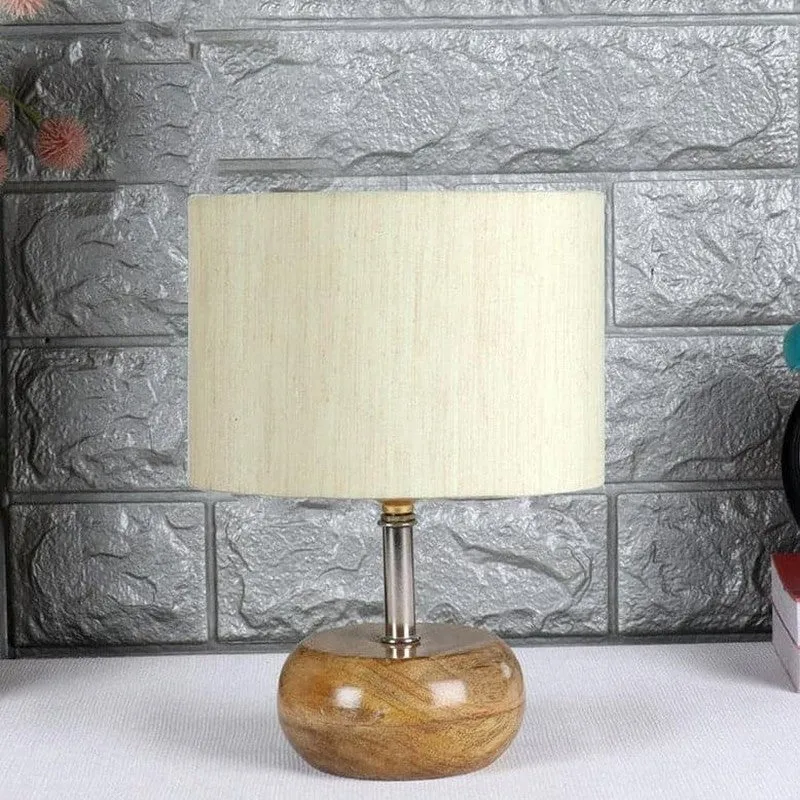 Pebble Fabric Table Lamp - Beige media 3