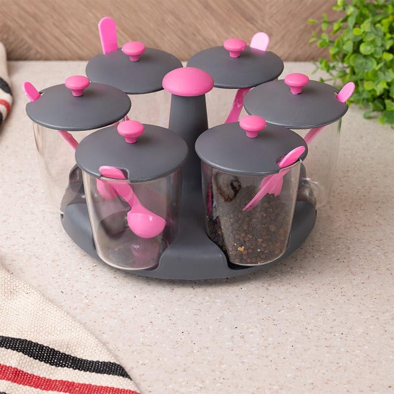 Jini Pink Masala Jar With Spoon (300 ML) - Set Of Seven media 3