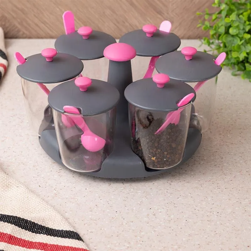 Jini Pink Masala Jar With Spoon (300 ML) - Set Of Seven media 3