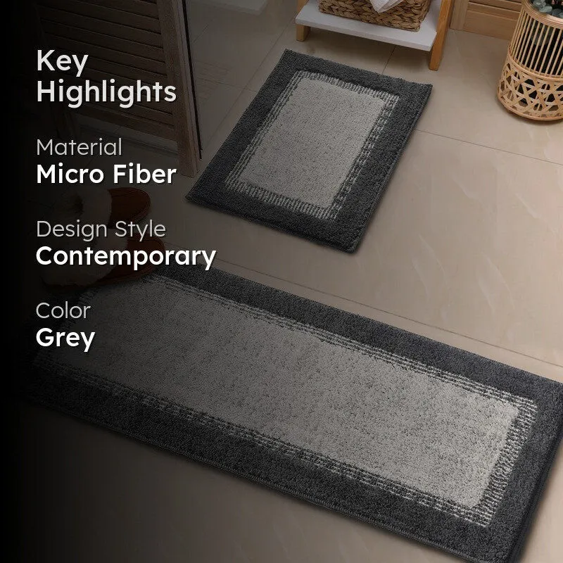 TuftTouch Microfiber Bath Mats (Grey) - Set of Two media 2