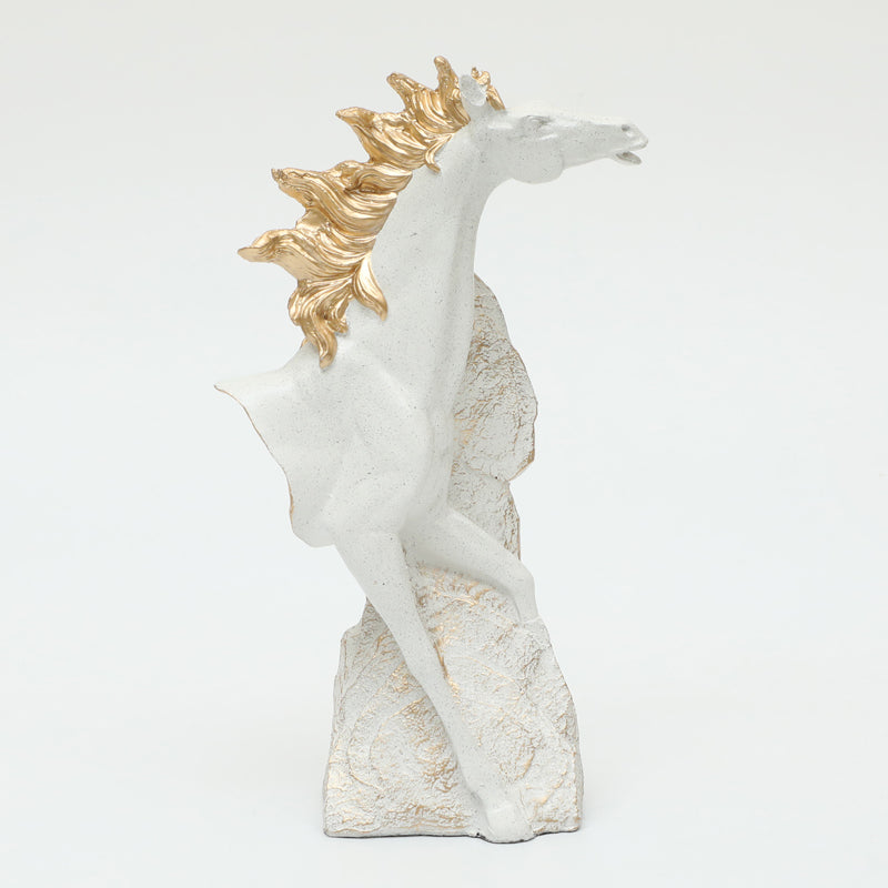 Stallion In Wind Showpiece - White media 4