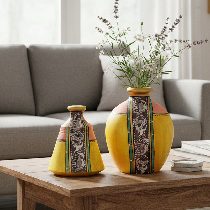 Zainab Terracotta Vase - Two Piece Set