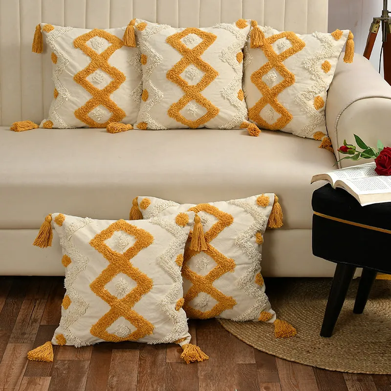 Minerva Tufted Cotton Cushion Cover - Set Of Five media 2
