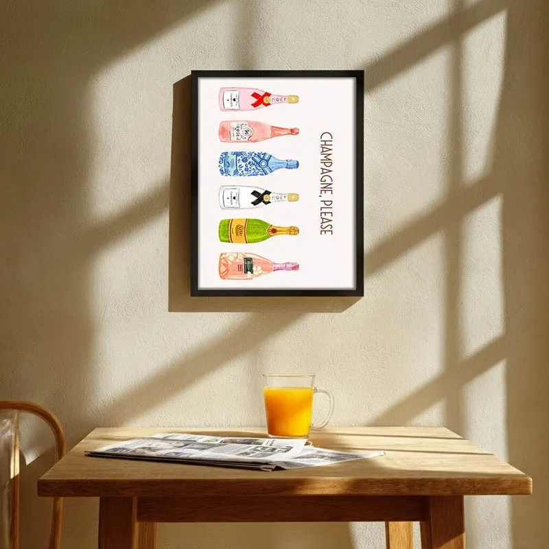 ChampagneBar Archival Canvas Wall Art - Black media 1