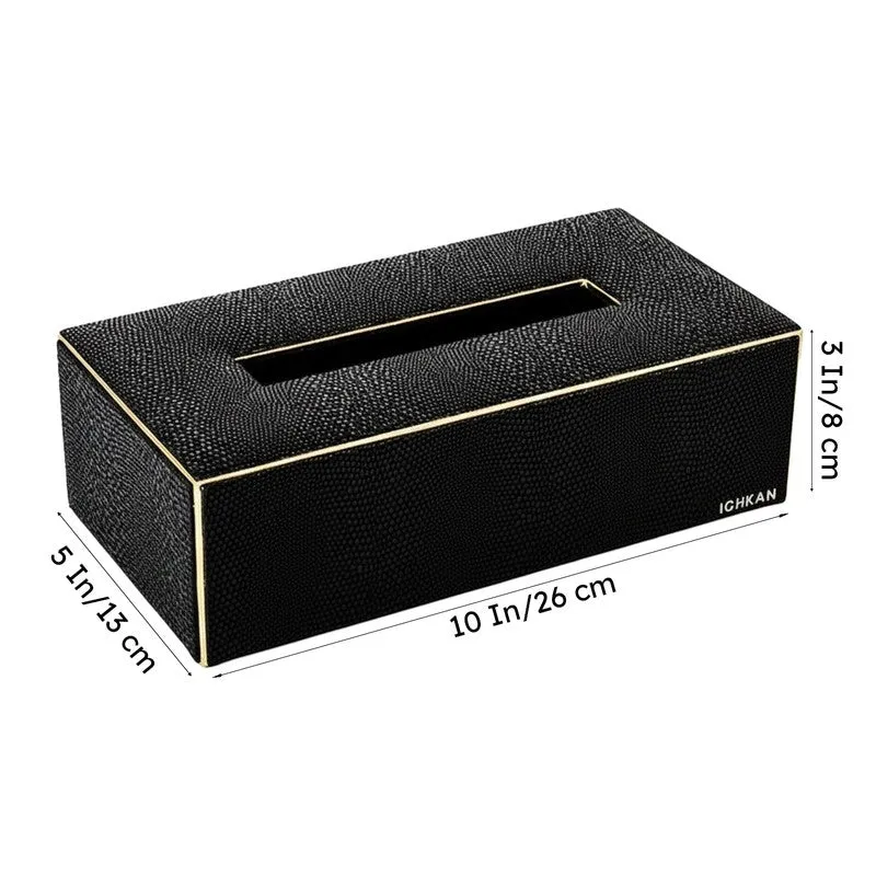 Tisquo Edge Faux Leather Tissue Box - Black media 9